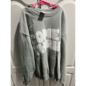 ZOE LA “Come Thru” Sweatshirt Los Angeles Oversized Medium Gray 100% Cotton USA